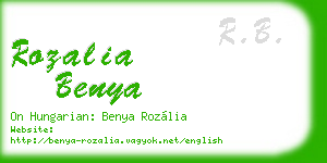 rozalia benya business card