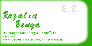 rozalia benya business card